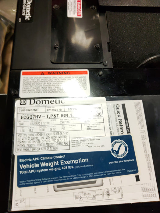 Dometic blizzard turbo split system a/c with installation kit ECGQ7HV. KIT ACCH7/ECGQ7