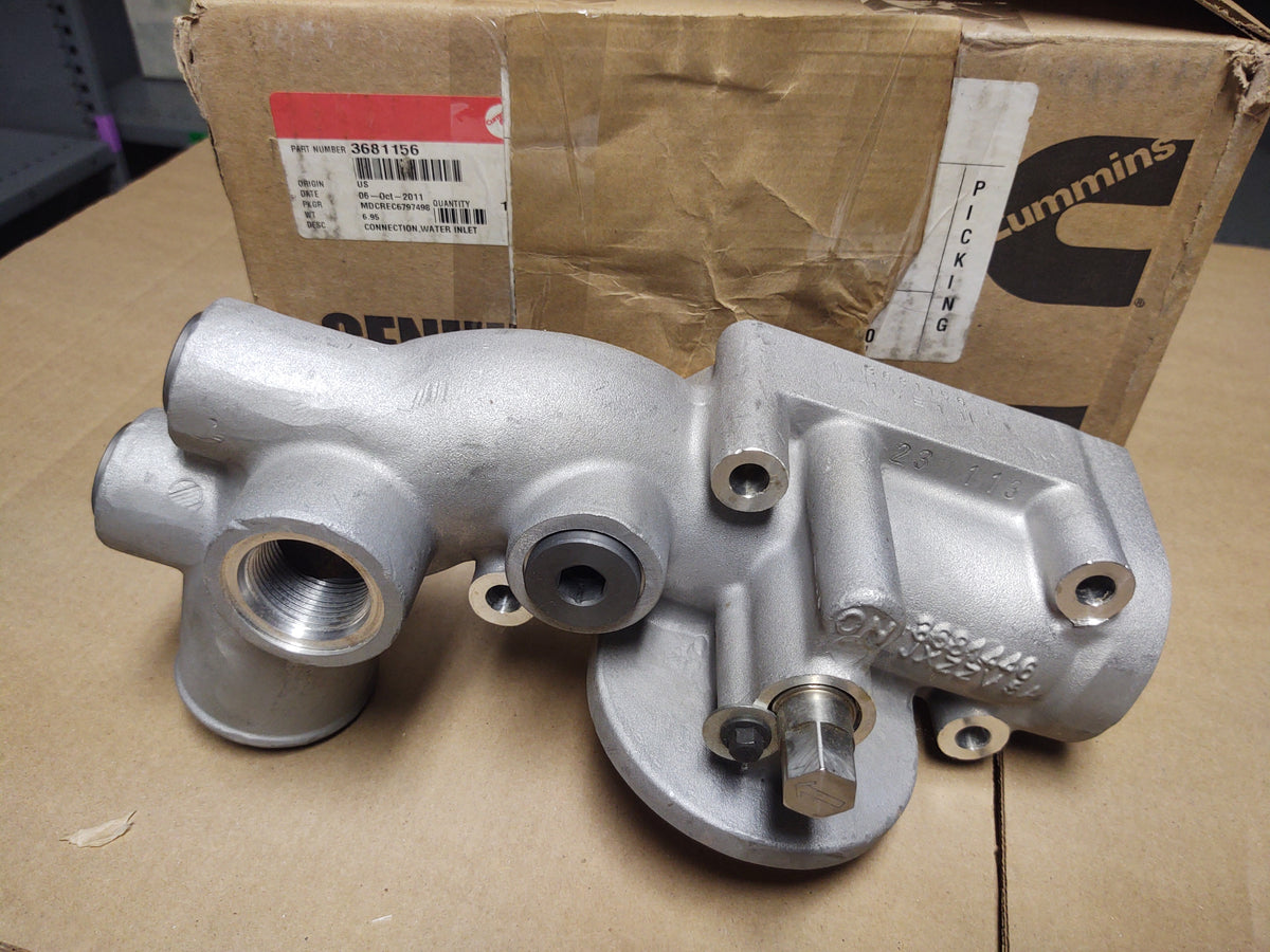 Cummins ISX 15 Water Coolant Filter Base Inlet 3681156 New OEM Part